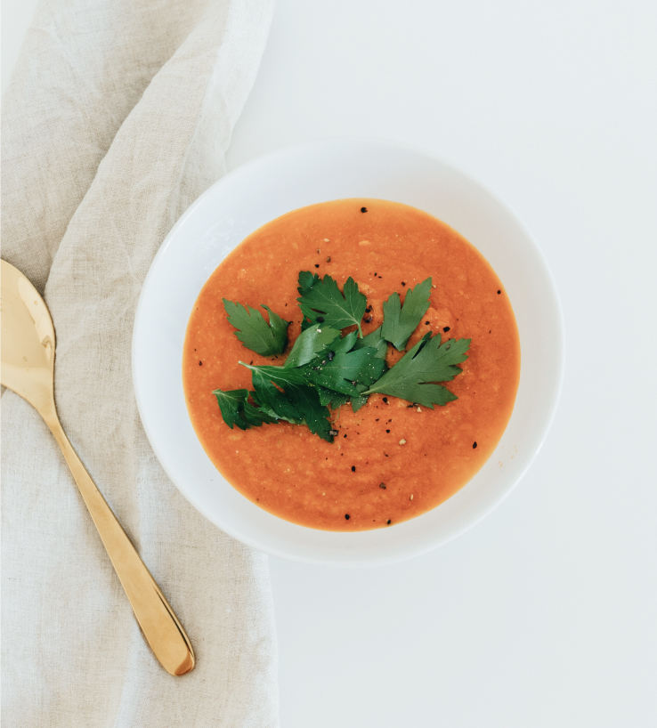 hearty, healthy, tasty carrot soup